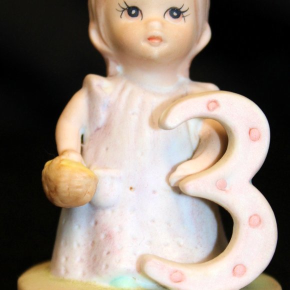 Lefton China Christopher Collection Birthday Growing Girls Age 1-10 Young Flower - Picture 4 of 10